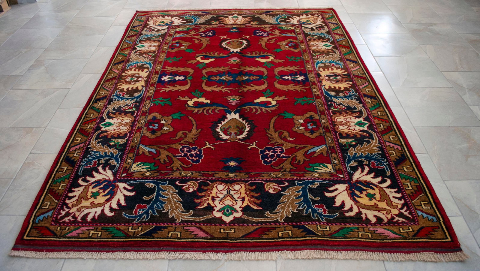 Hand-Knotted Oushak Rug New - 9