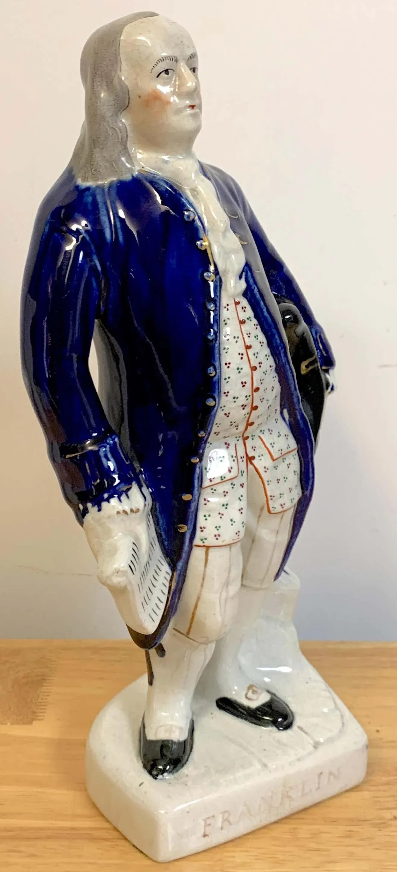 19th Century Staffordshire Portrait Figure of Standing Franklin - 11