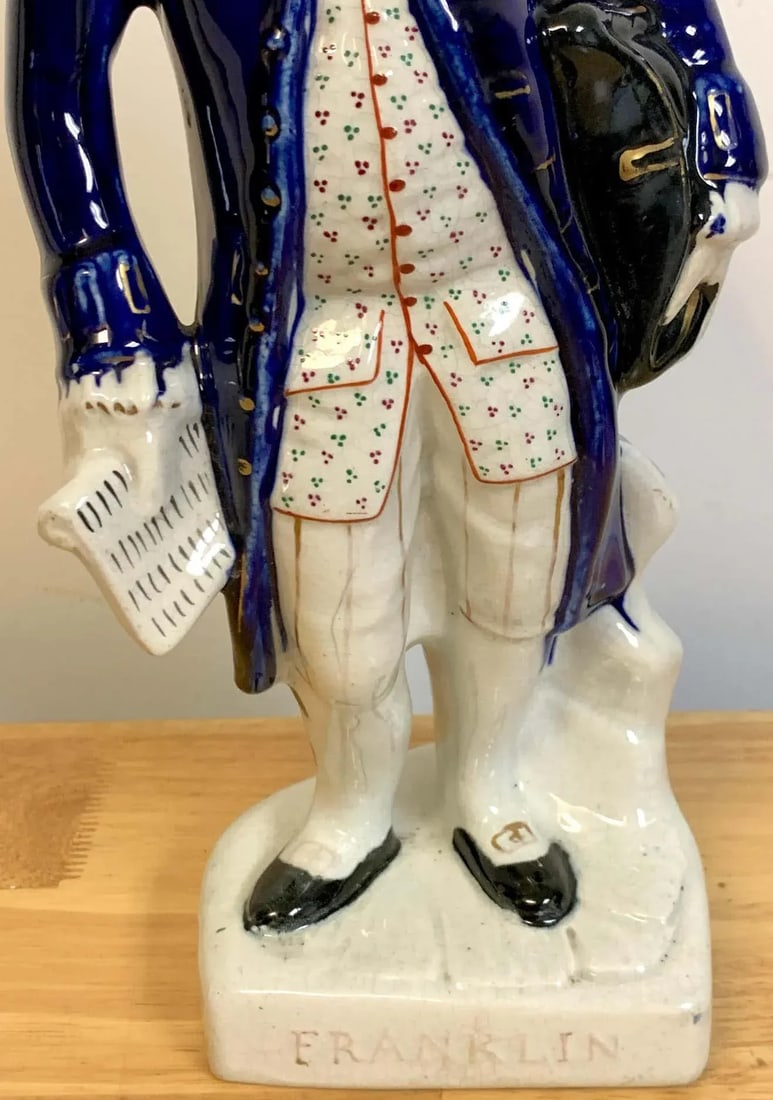 19th Century Staffordshire Portrait Figure of Standing Franklin - 8