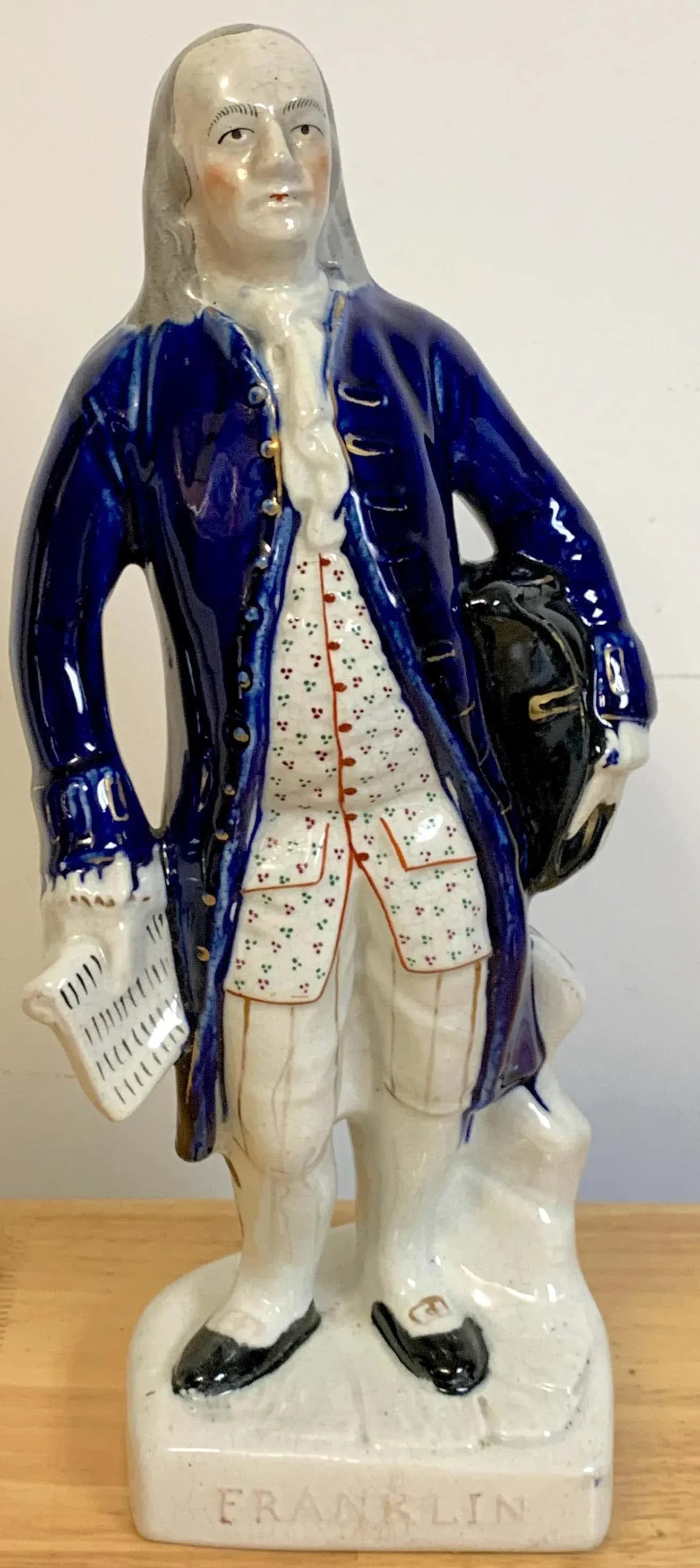 19th Century Staffordshire Portrait Figure of Standing Franklin - 9