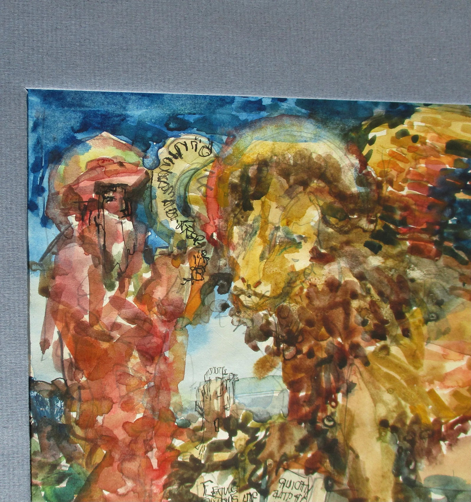 1977 "Lion of St. Mark" Watercolor Painting by R. Huber, Framed - 4