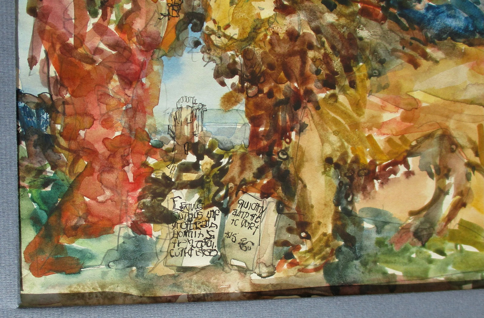 1977 "Lion of St. Mark" Watercolor Painting by R. Huber, Framed - 5