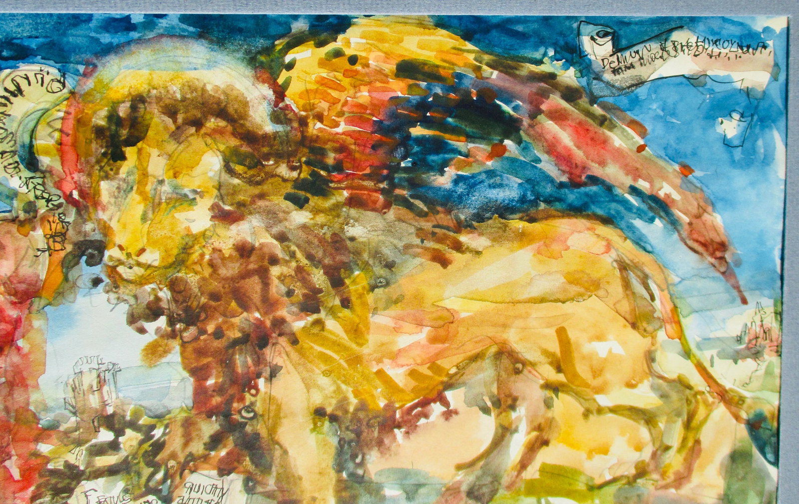 1977 "Lion of St. Mark" Watercolor Painting by R. Huber, Framed - 6