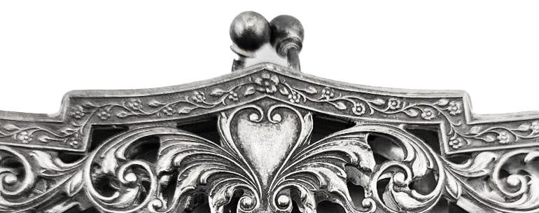 Whiting & Davis Mesh Purse Silver Filigree Frame With Heart in Center - Art Deco Flapper Era - 2