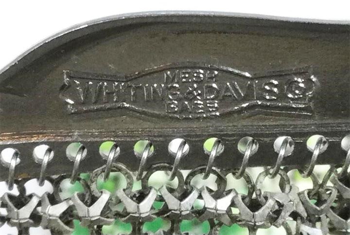 Whiting & Davis Mesh Purse Enamel Frame - Art Deco Flapper Era - 4