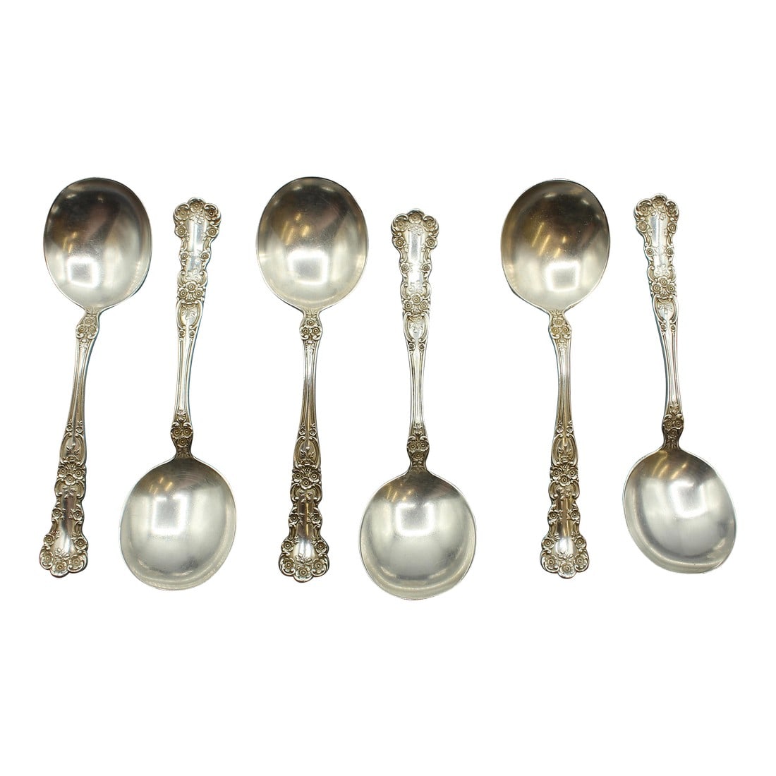 Gorham Sterling Silver Cream Soup Spoons- Set of Six (1 of 5)