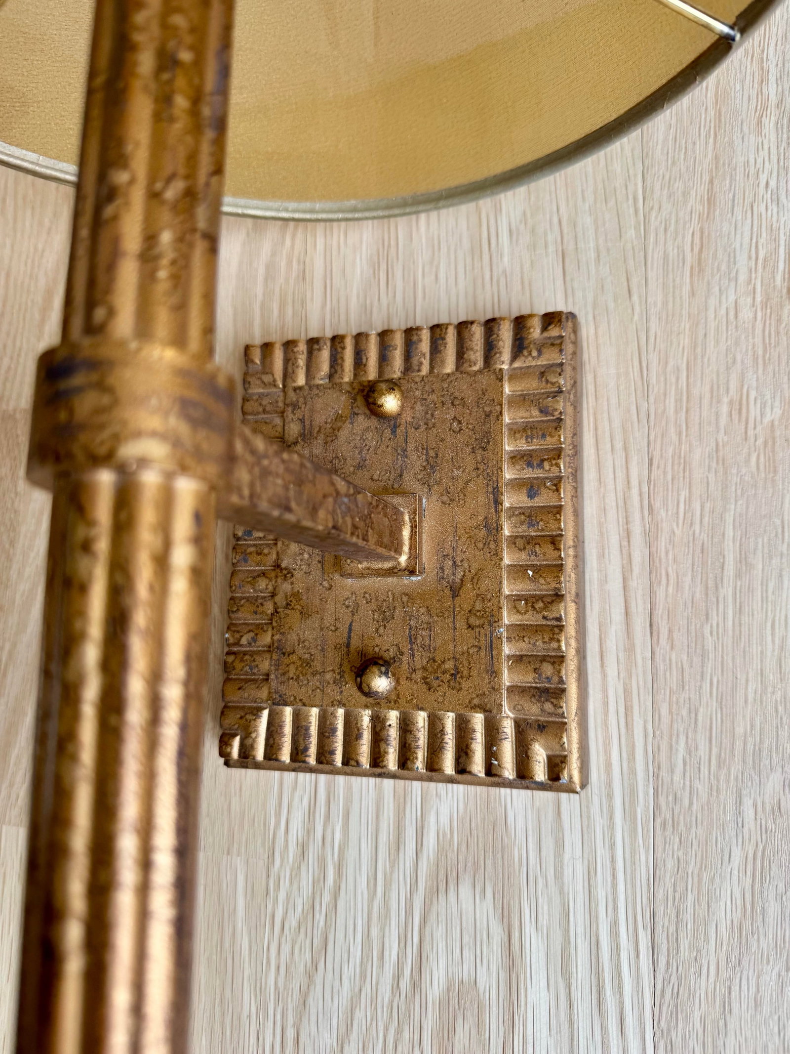 1990s Fine Art Lamps Gold Leaf Torchère Sconces - A Pair - 5