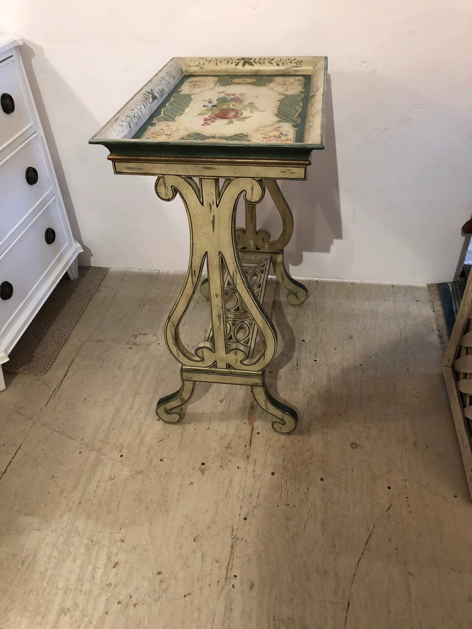 Rectangular Painted Side Tables -A Pair - 3
