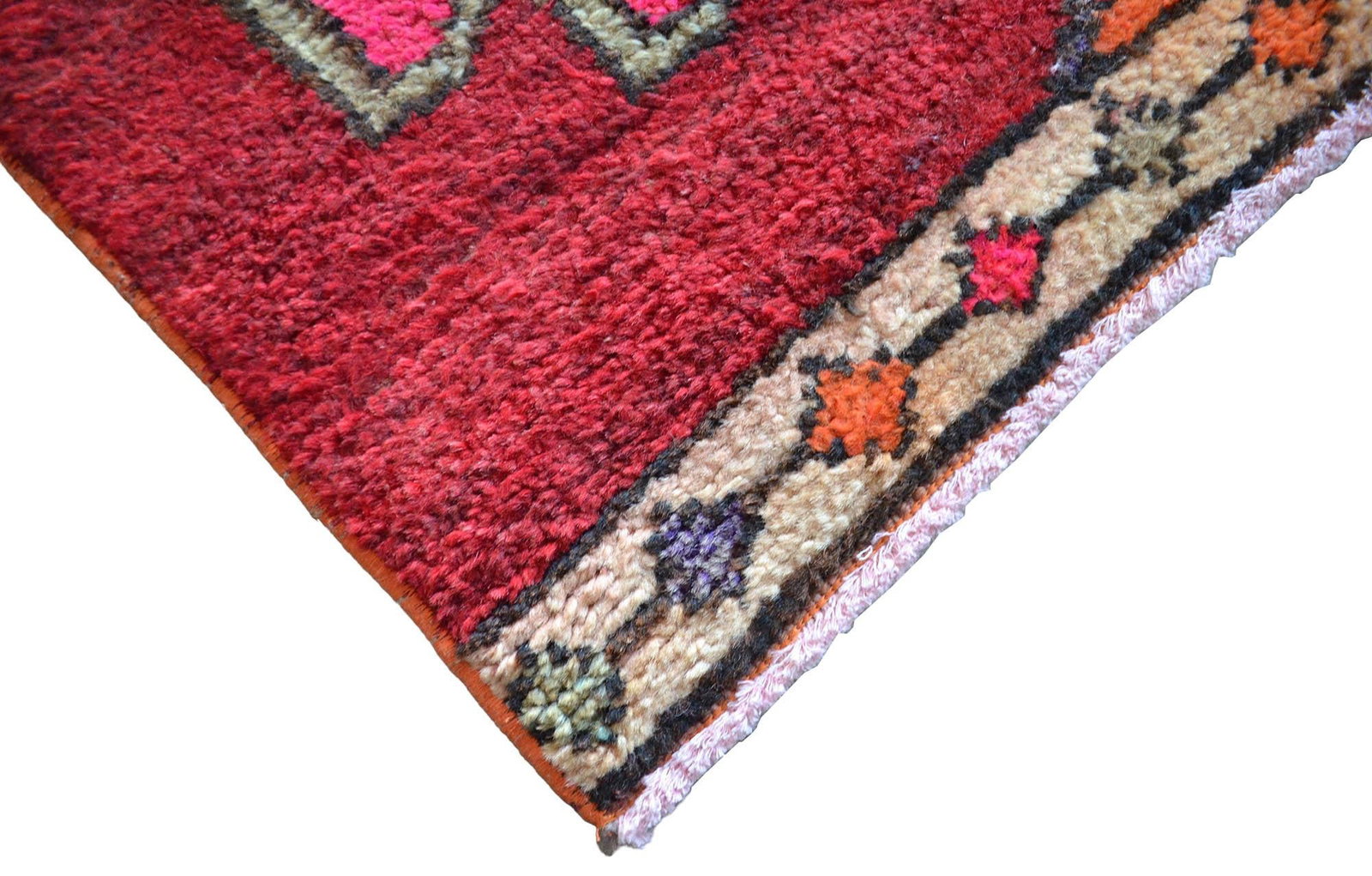 1970s Colorful Hand-Knotted Distressed Turkish Runner - 11