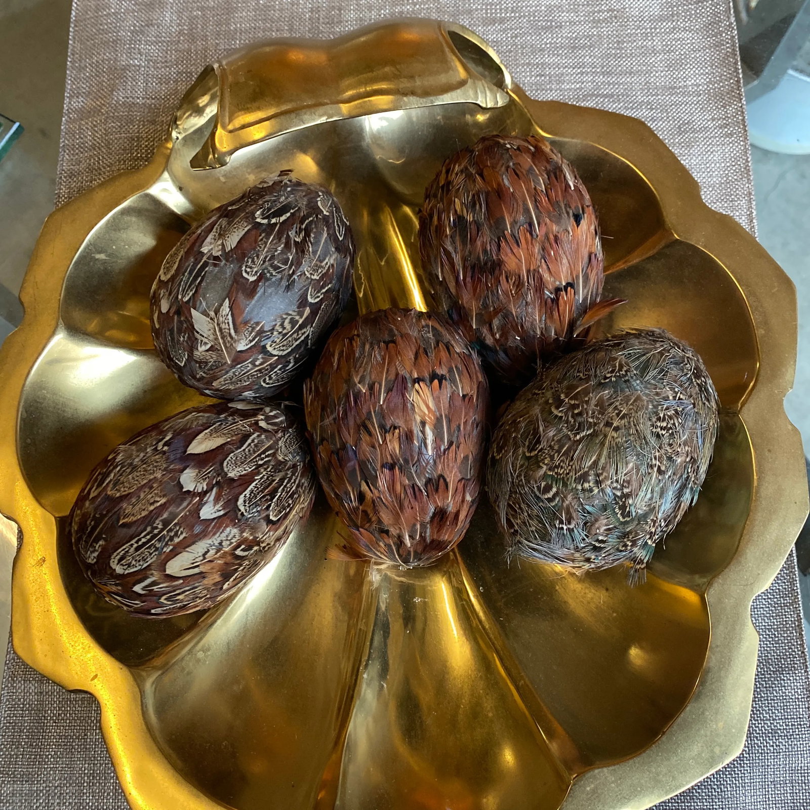 1970s Solid Brass Footed Shell Bowl - 4