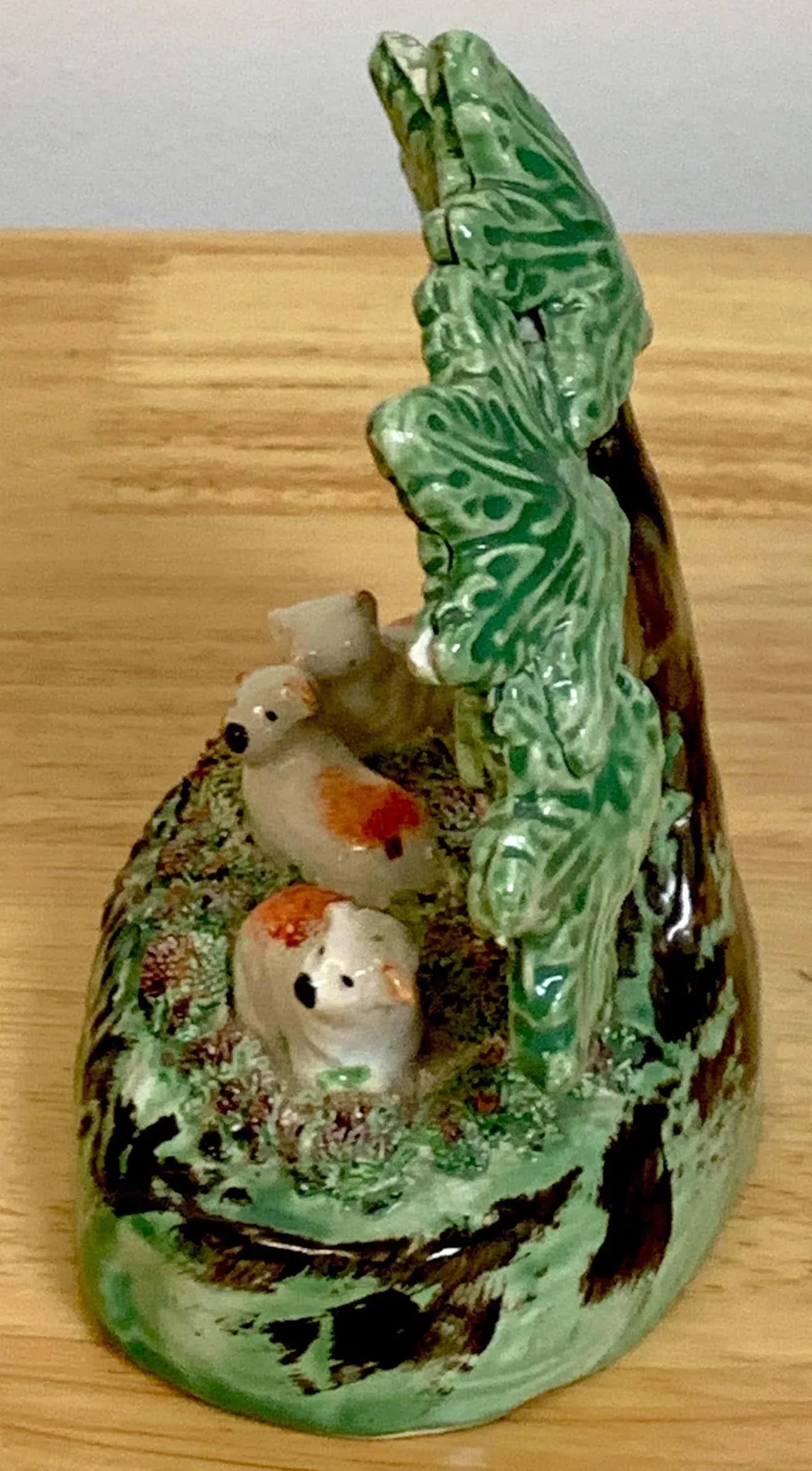 19th Century Staffordshire Pearlware Bocage Pack of Red Spaniel Puppies/ Sheep - 7
