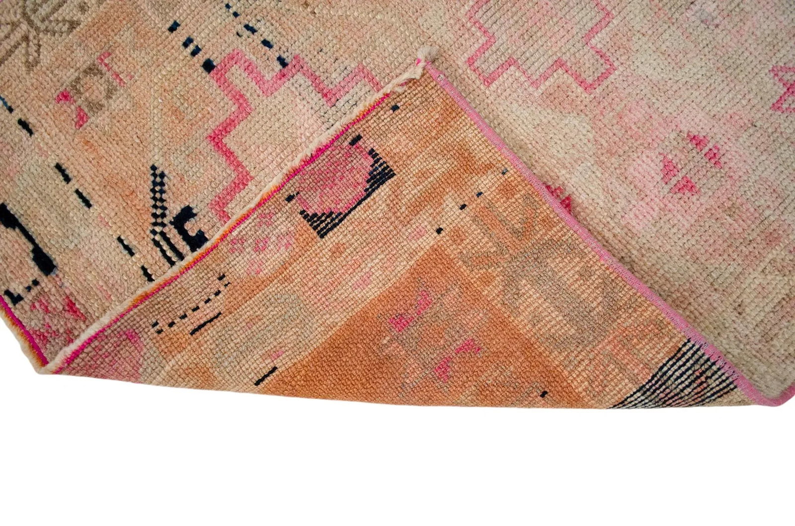 1960s Hand Knotted Kurdish Tribal Low Pile Muted Short Runner Rug - 11
