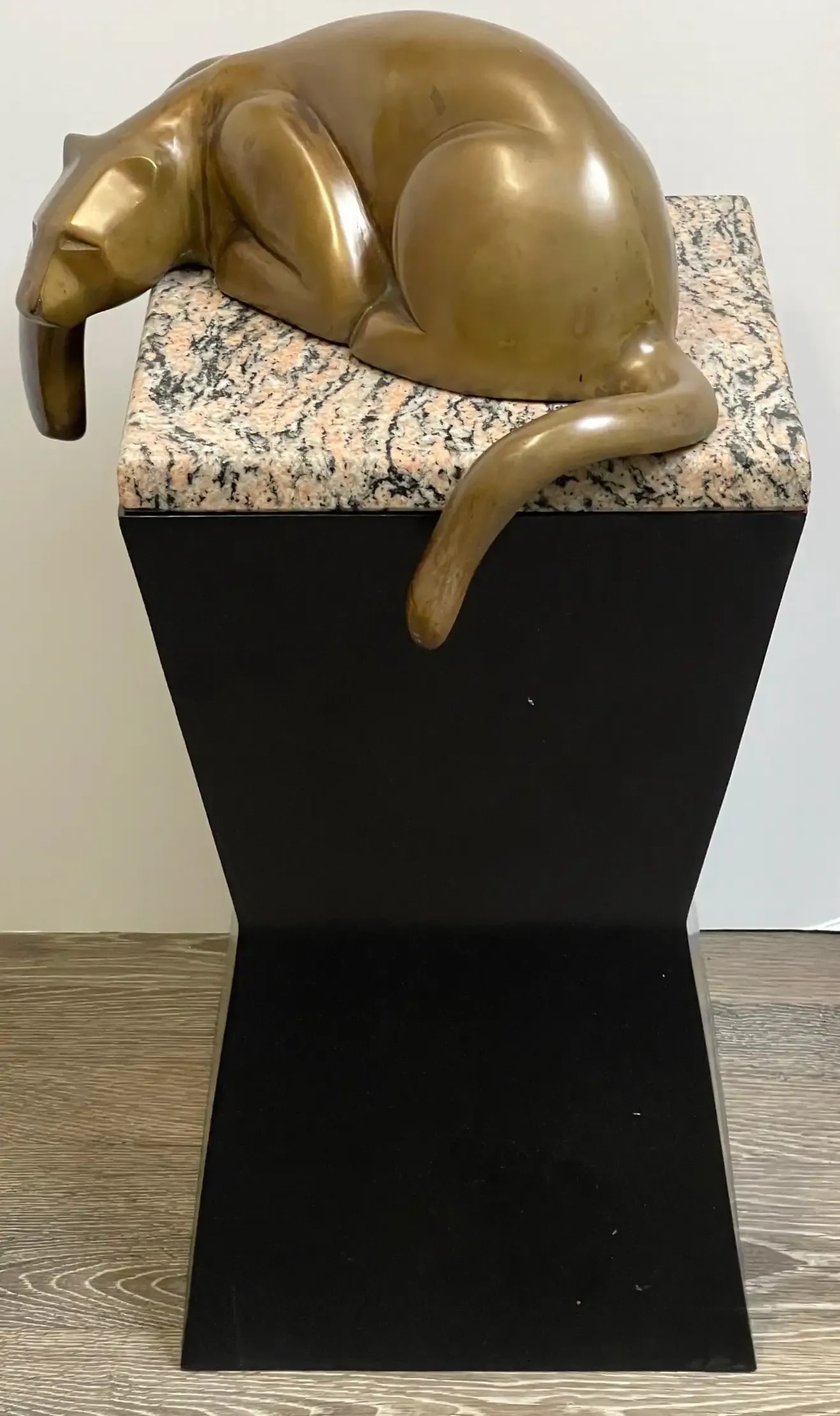 Mid 20th Century Modern Bronze of a Resting Panther - 4