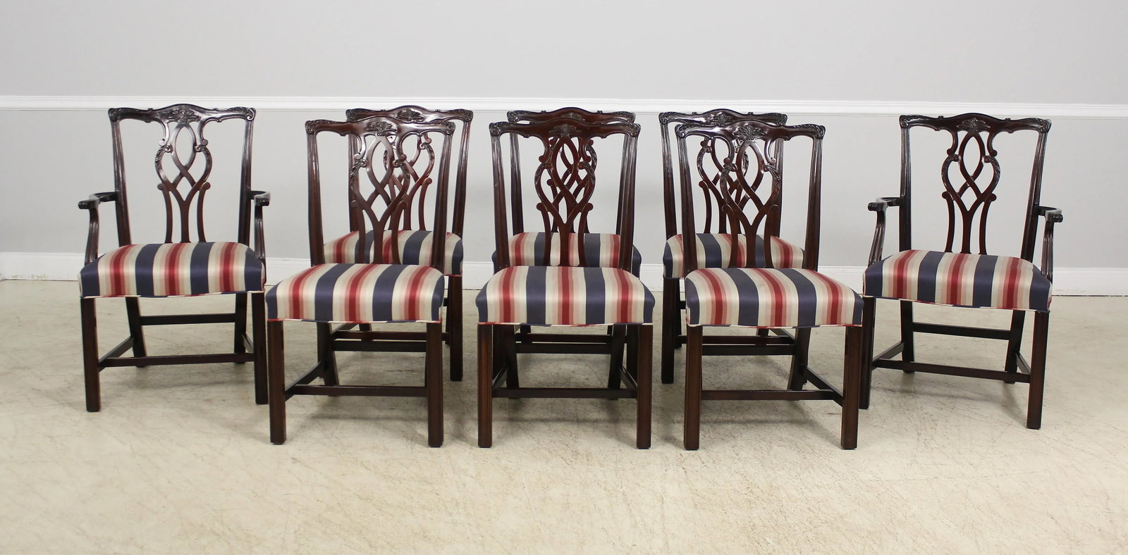 Set of 8 Kindel Oxford Mahogany Dining Room Chairs - 12
