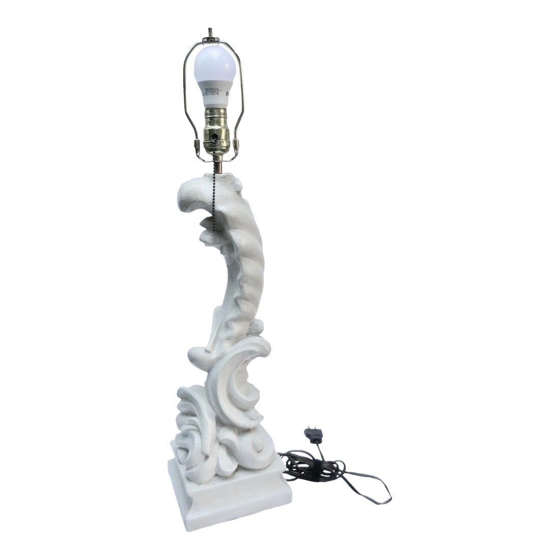 1940s French Solid Plaster Enameled Lamp (1 of 9)