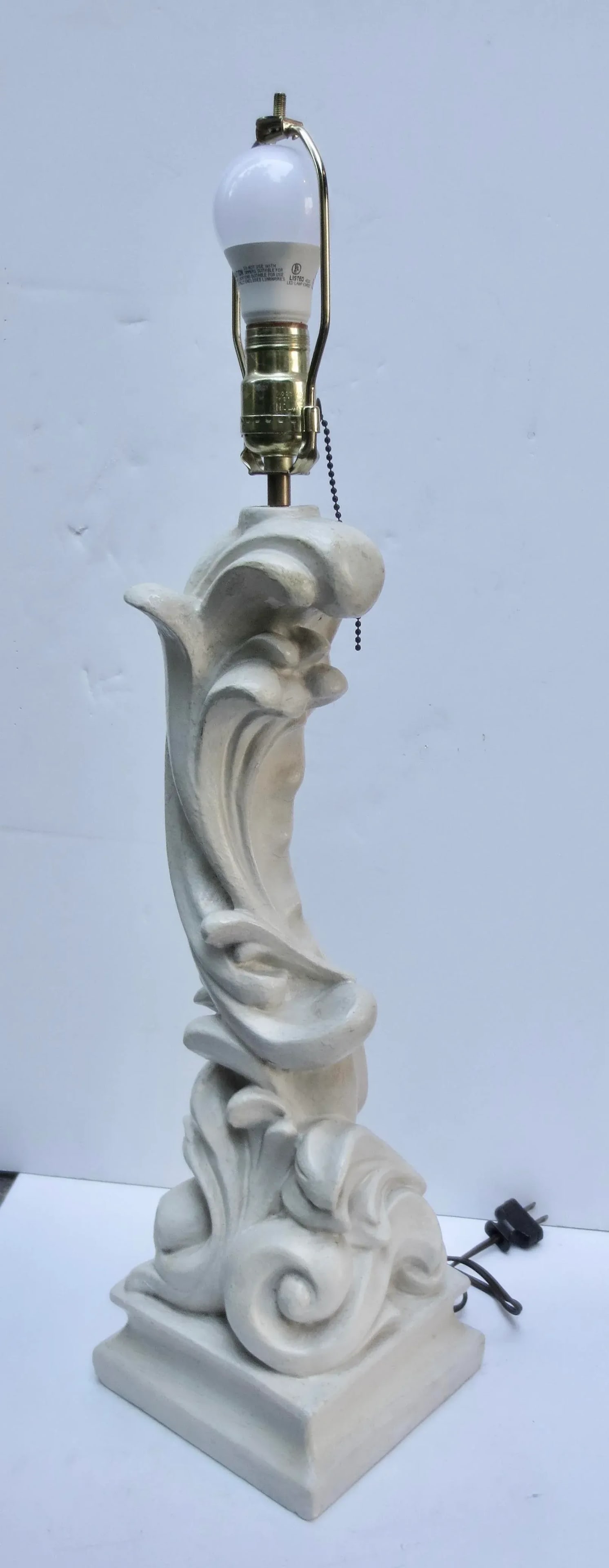 1940s French Solid Plaster Enameled Lamp - 2