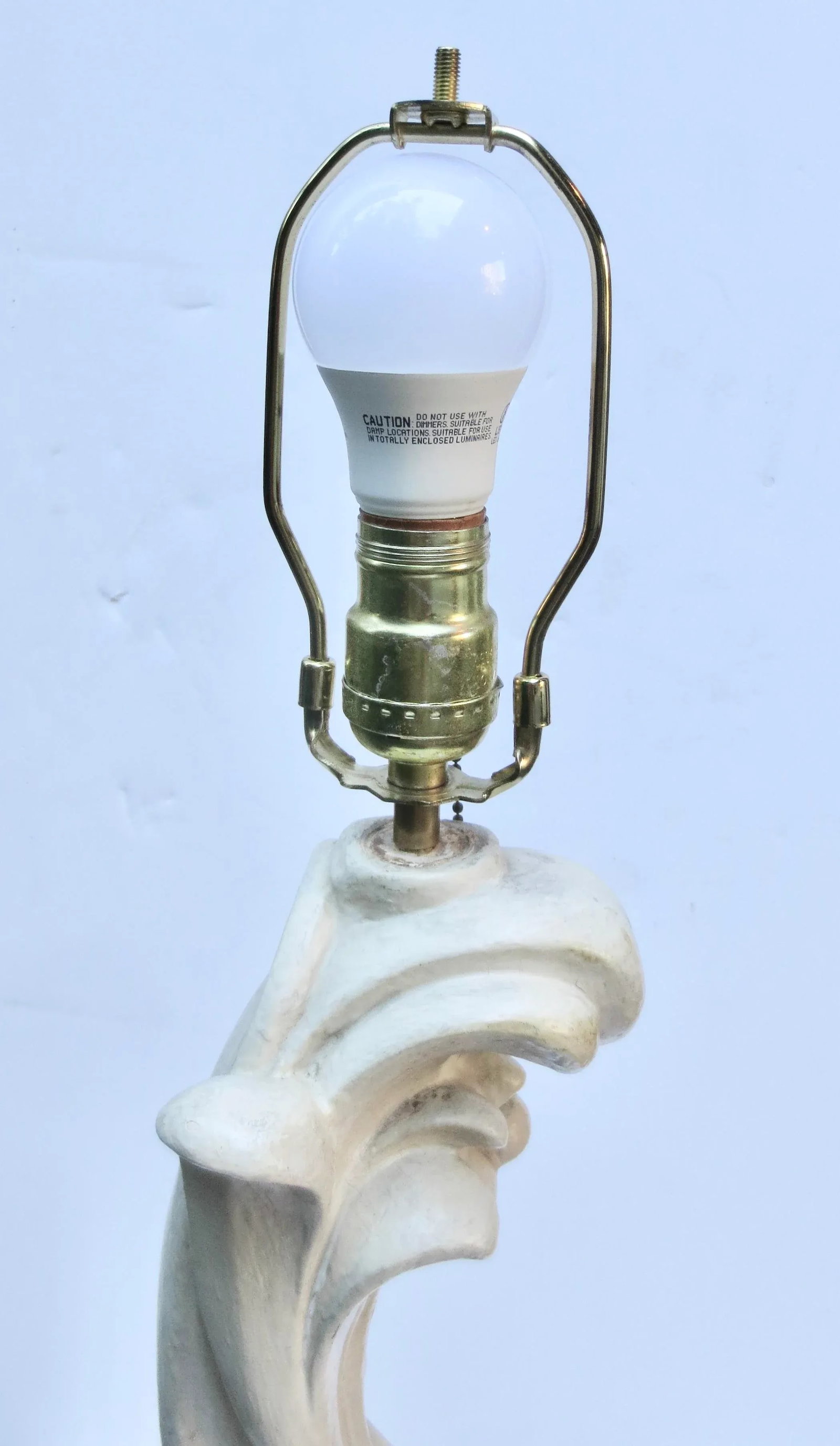 1940s French Solid Plaster Enameled Lamp - 5