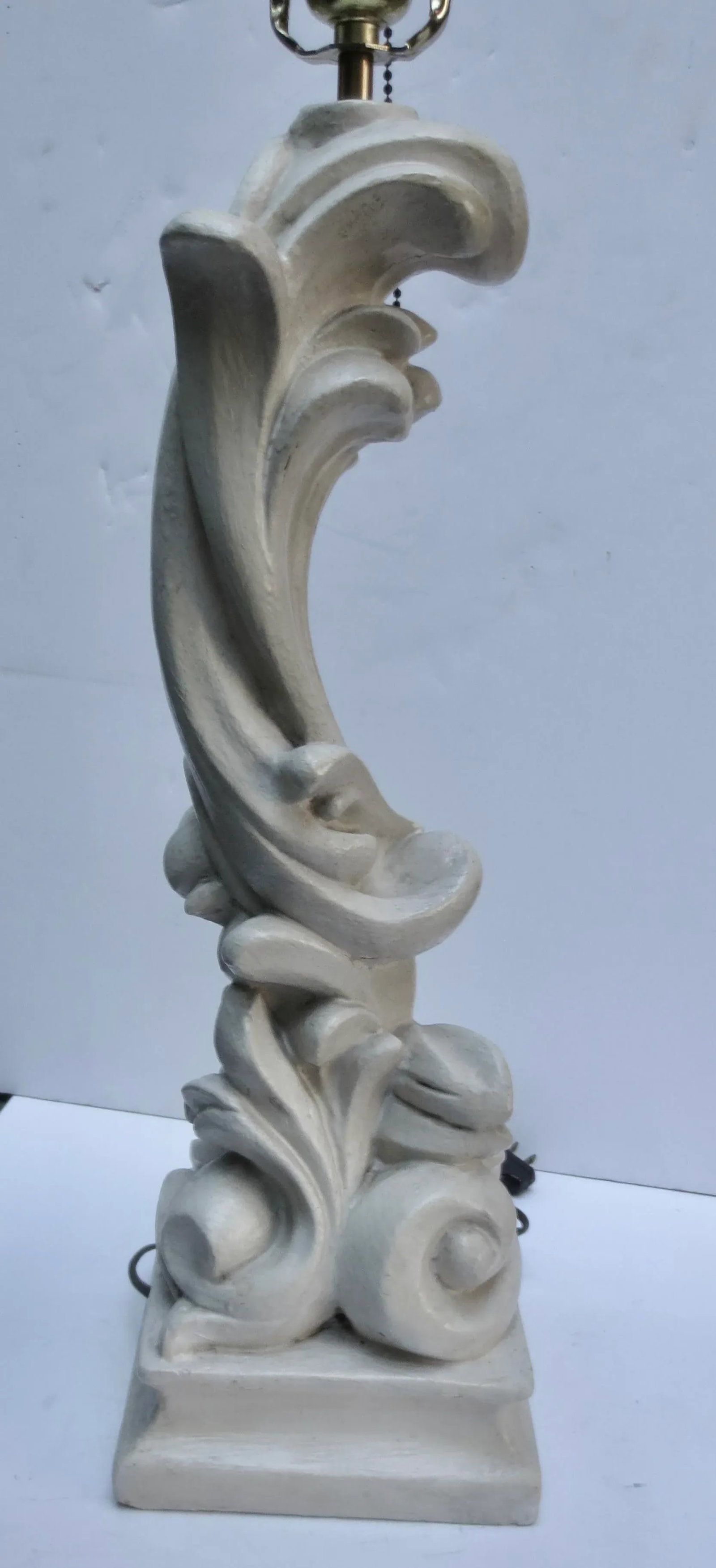 1940s French Solid Plaster Enameled Lamp - 6