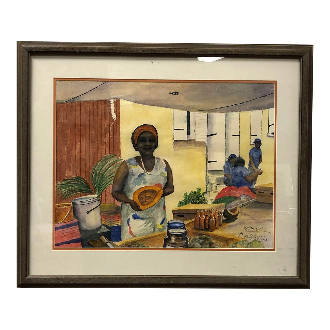 Set'n Up - Original Watercolor Painting by Gabby Hayes 1990, Framed (1 of 5)