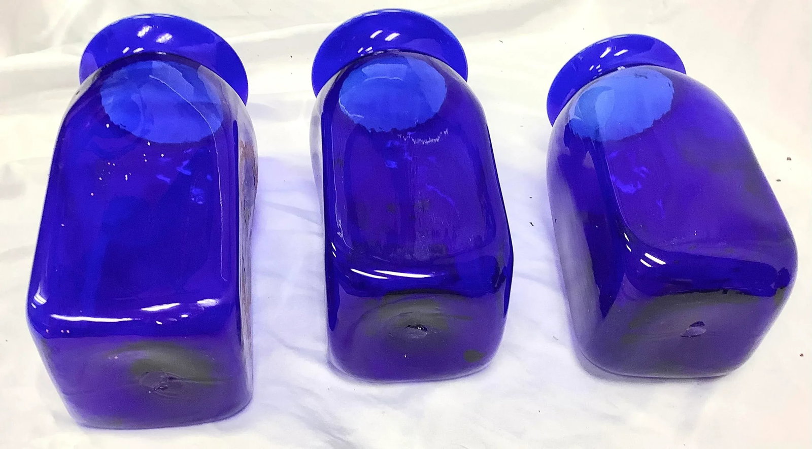 Set of 5 Large Vintage Venetian Glass Apothecary Jars With Lids and Fruit Handles - 6
