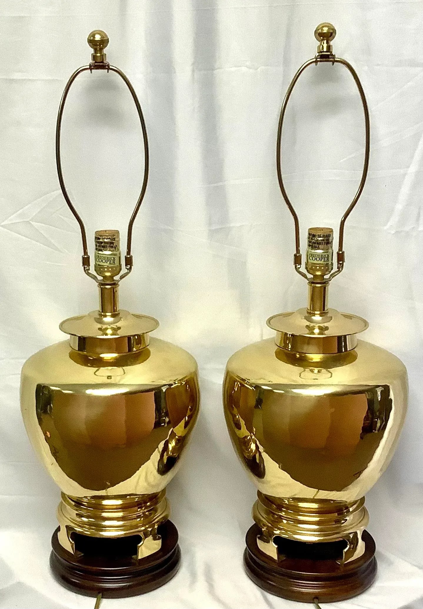 Pair of Fredrick Cooper Brass Lamps - 3