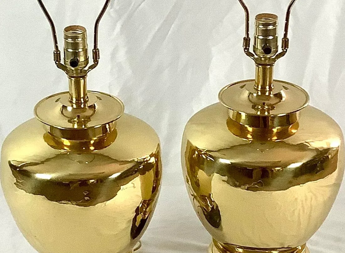 Pair of Fredrick Cooper Brass Lamps - 6