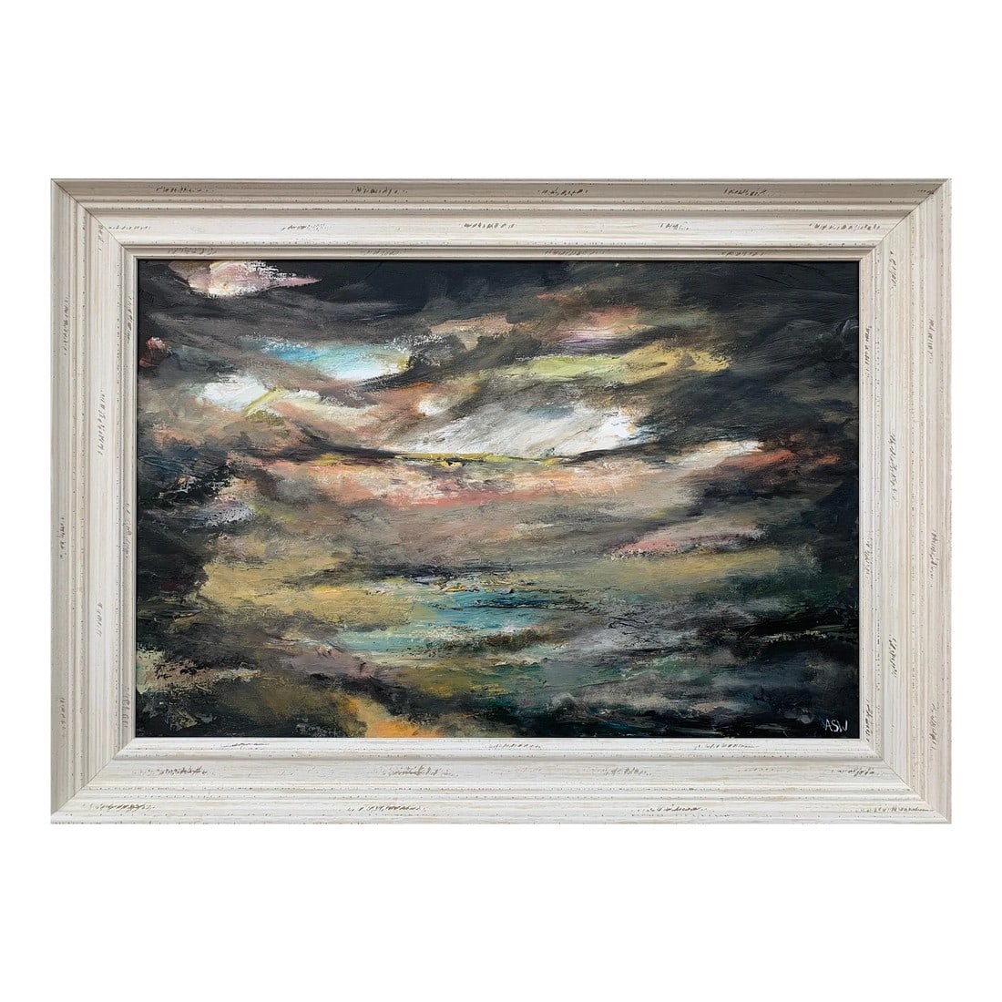 Dark Atmospheric Abstract Landscape Painting by Contemporary British Artist (1 of 13)