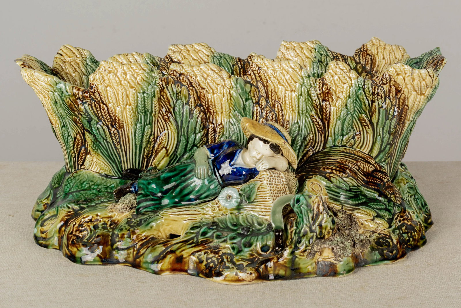 English Majolica Jardinière - 5