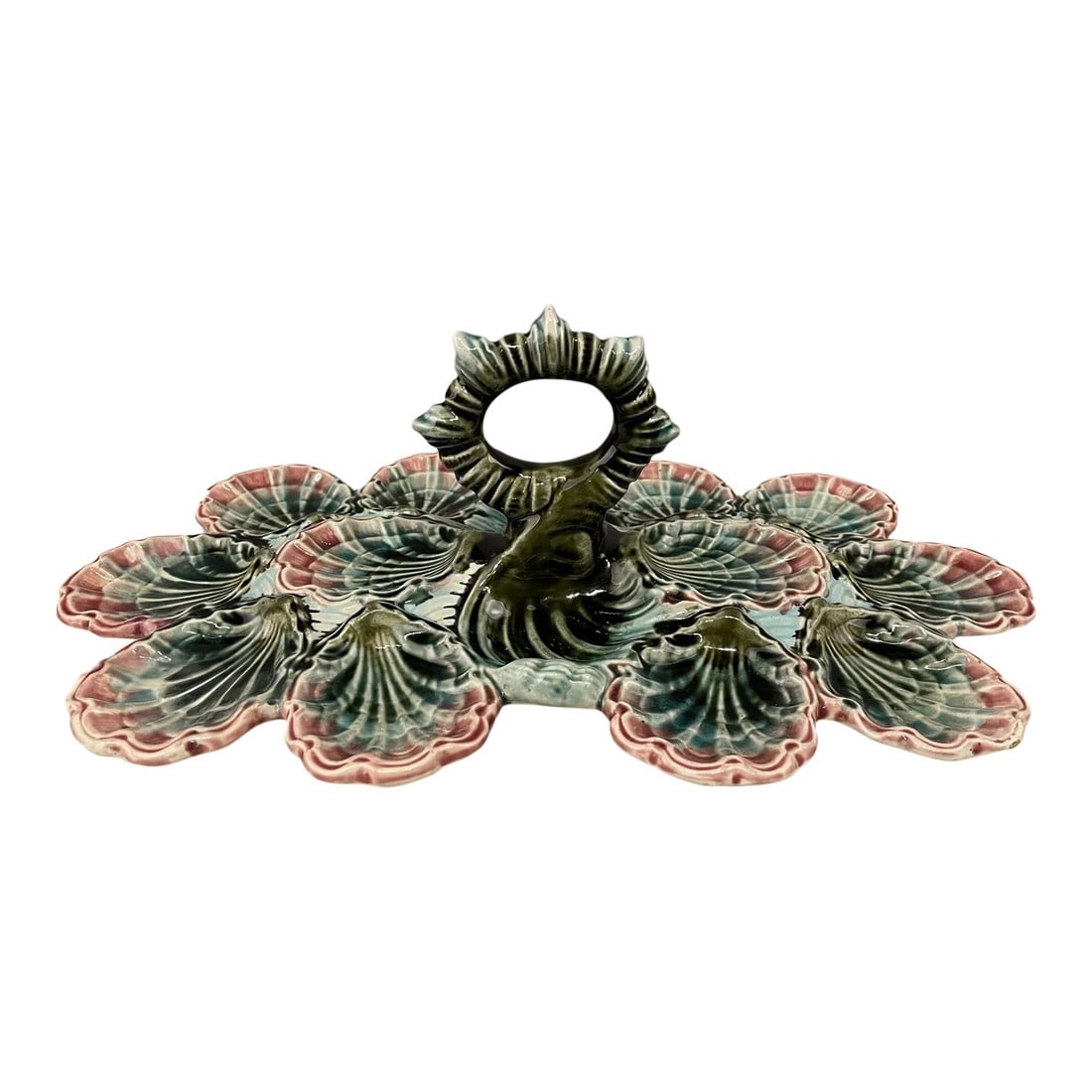 20th C. English Majolica Oyster Platter (1 of 13)