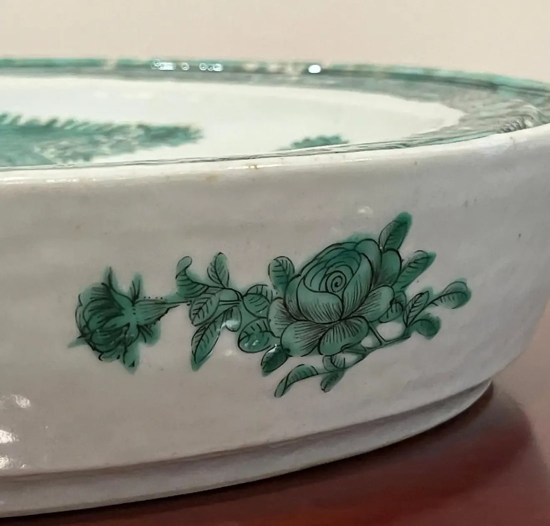 19th Century Chinese Export Green 'Fitzhugh' Hot Water Platter- Tureen * - 8