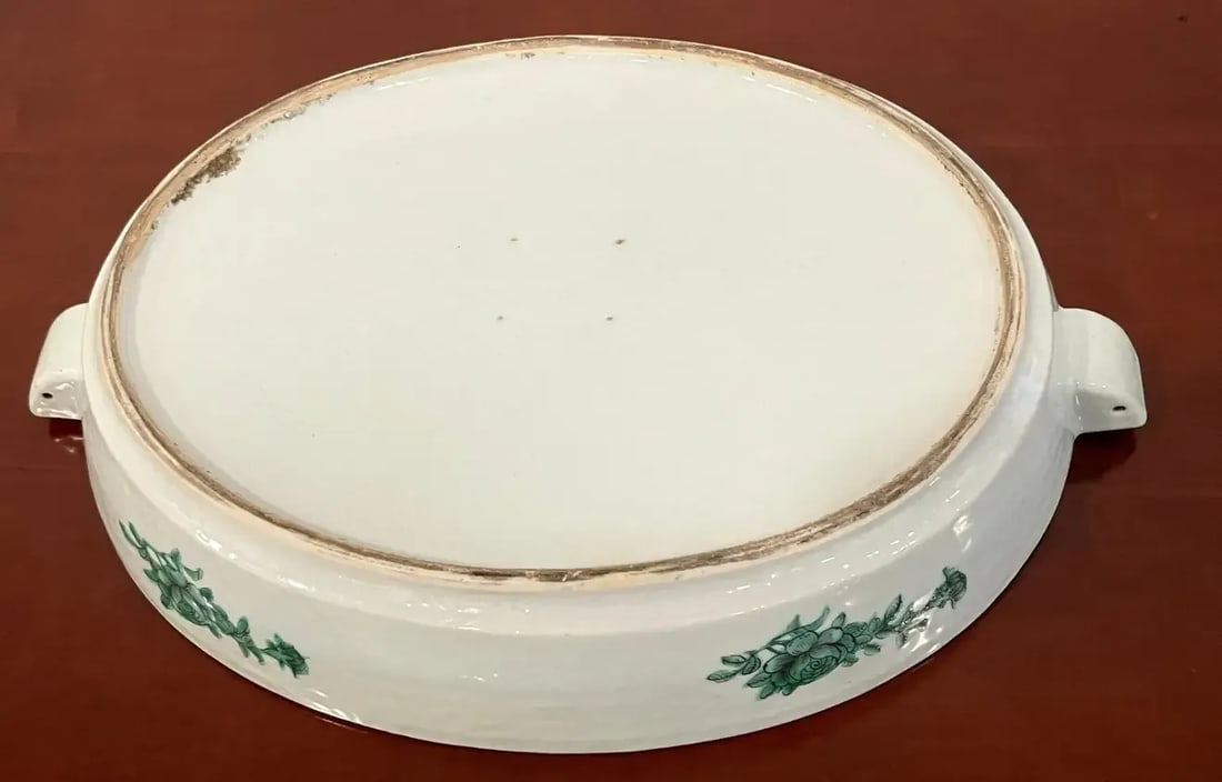19th Century Chinese Export Green 'Fitzhugh' Hot Water Platter- Tureen * - 9