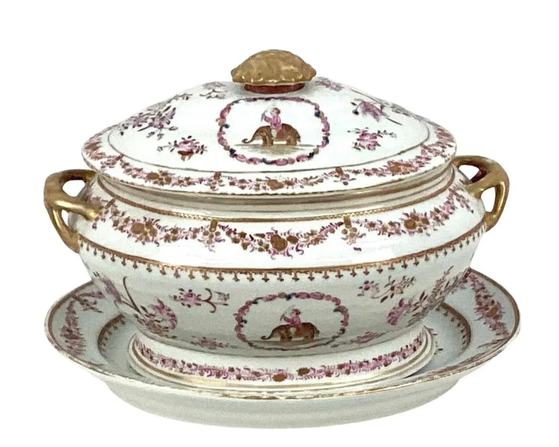 Chinese Export Famille Rose Porcelain Soup Tureen - 11