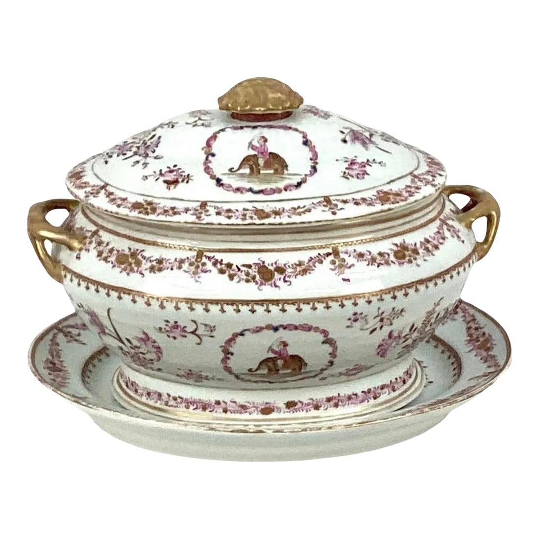 Chinese Export Famille Rose Porcelain Soup Tureen (1 of 11)