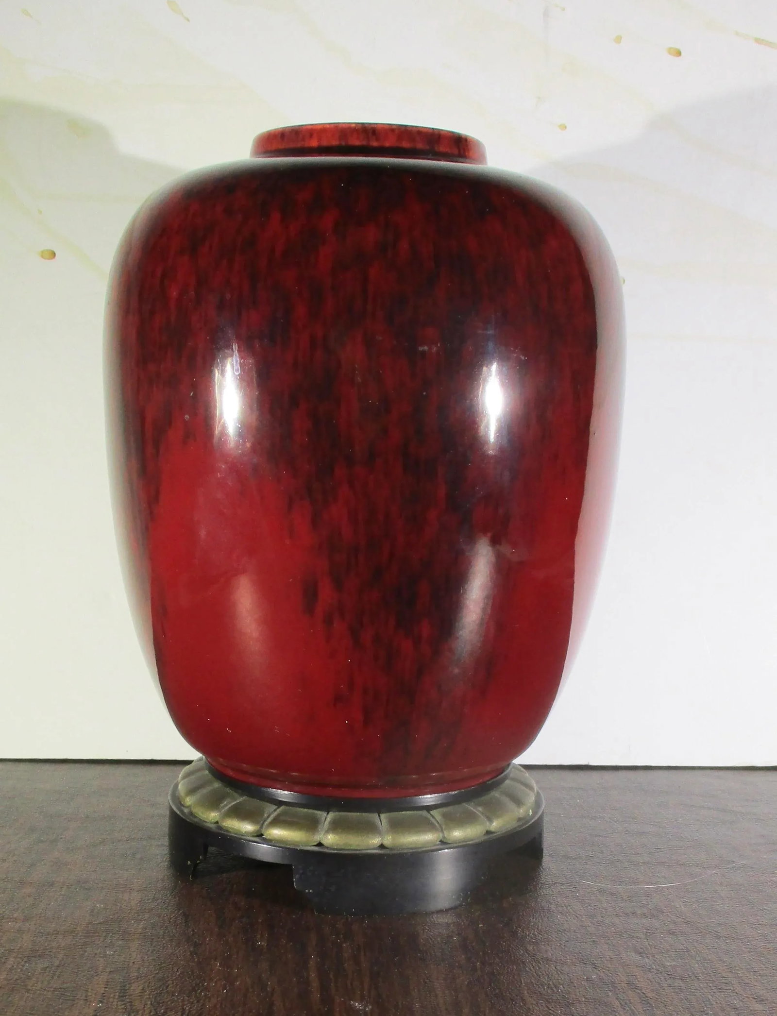 Art Deco Sevres Porcelain Flambe Vase on Bronze Mounts - 3