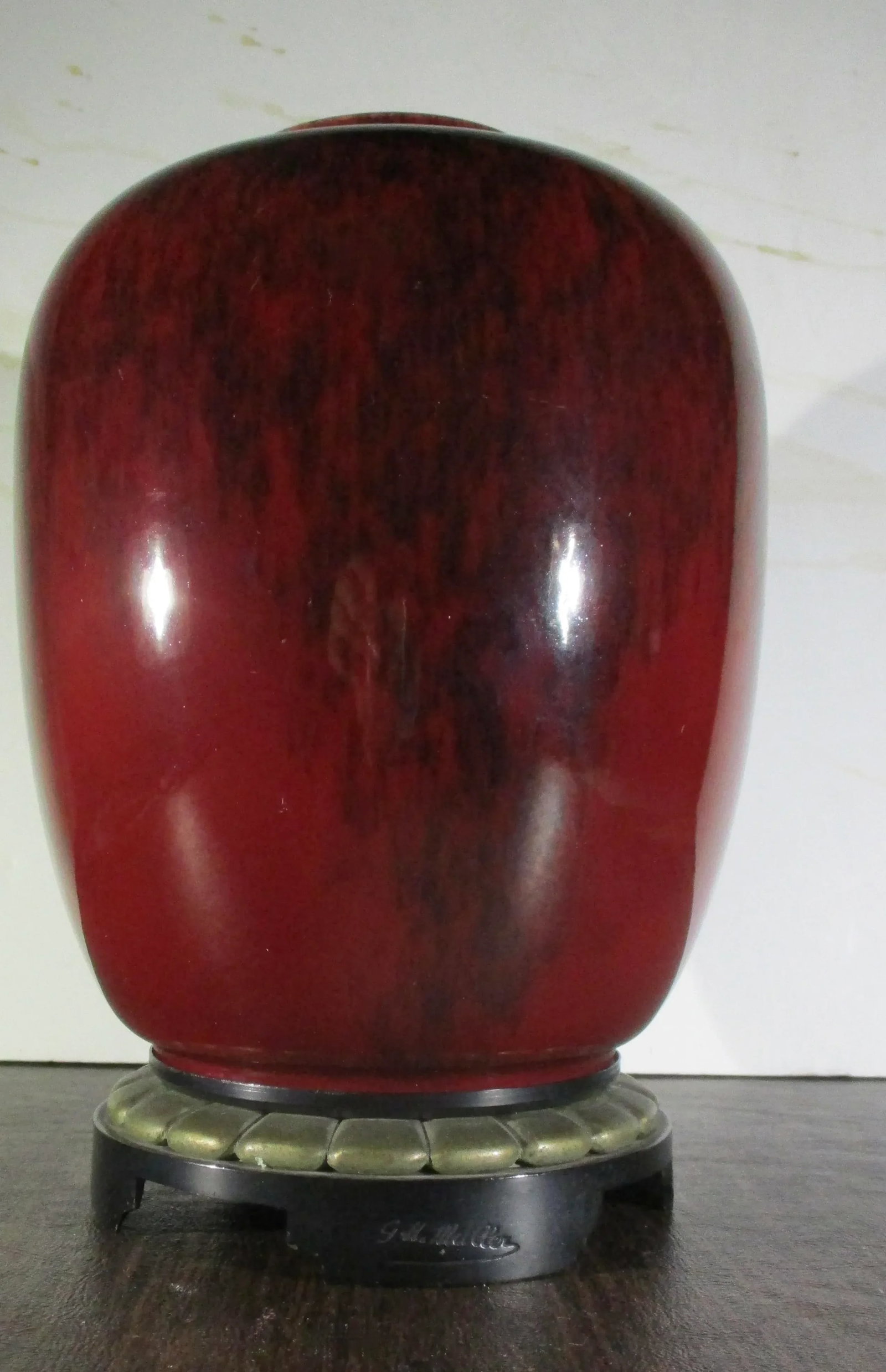 Art Deco Sevres Porcelain Flambe Vase on Bronze Mounts - 5
