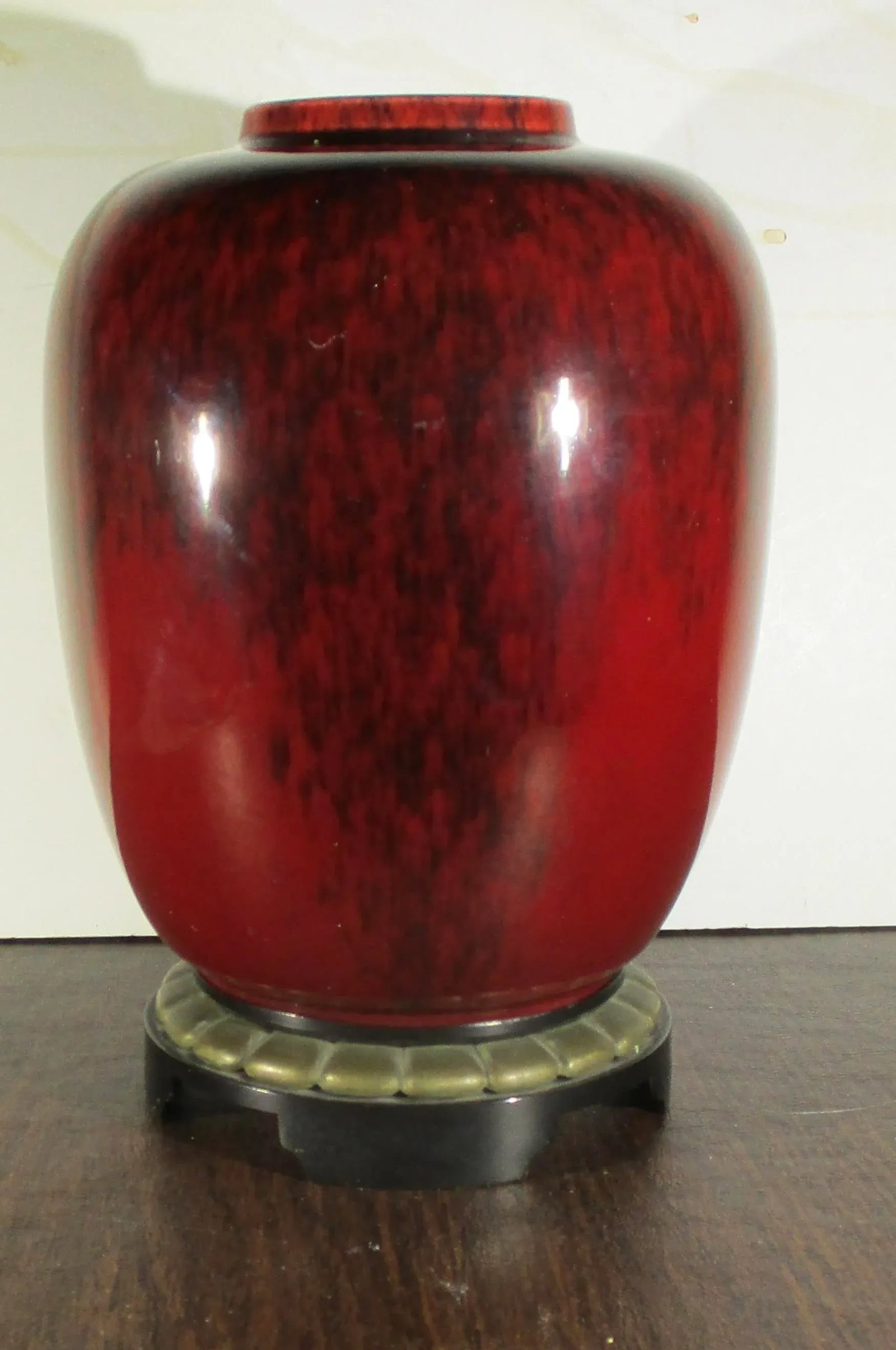 Art Deco Sevres Porcelain Flambe Vase on Bronze Mounts - 9