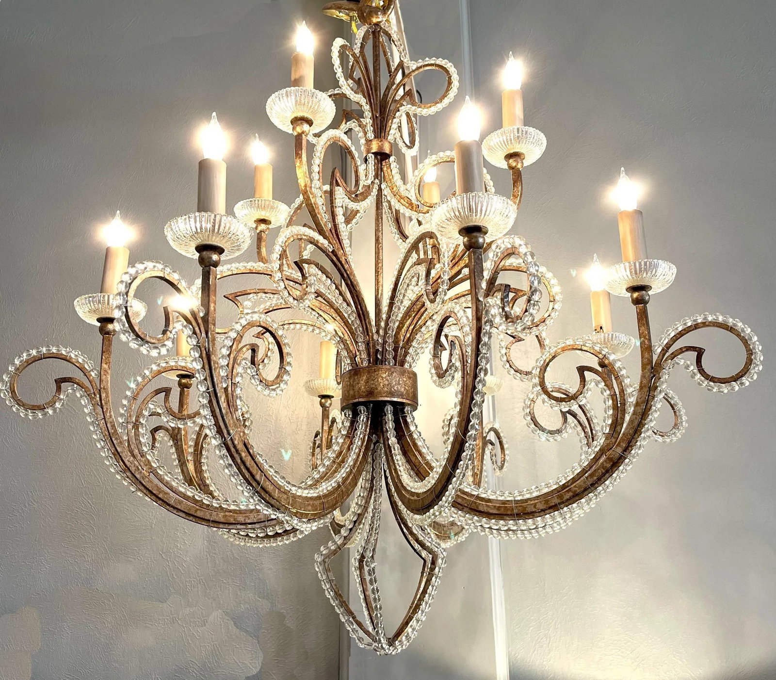 Beaded Crystal French 12 Light Chandelier by Fine Arts Lamps - 10