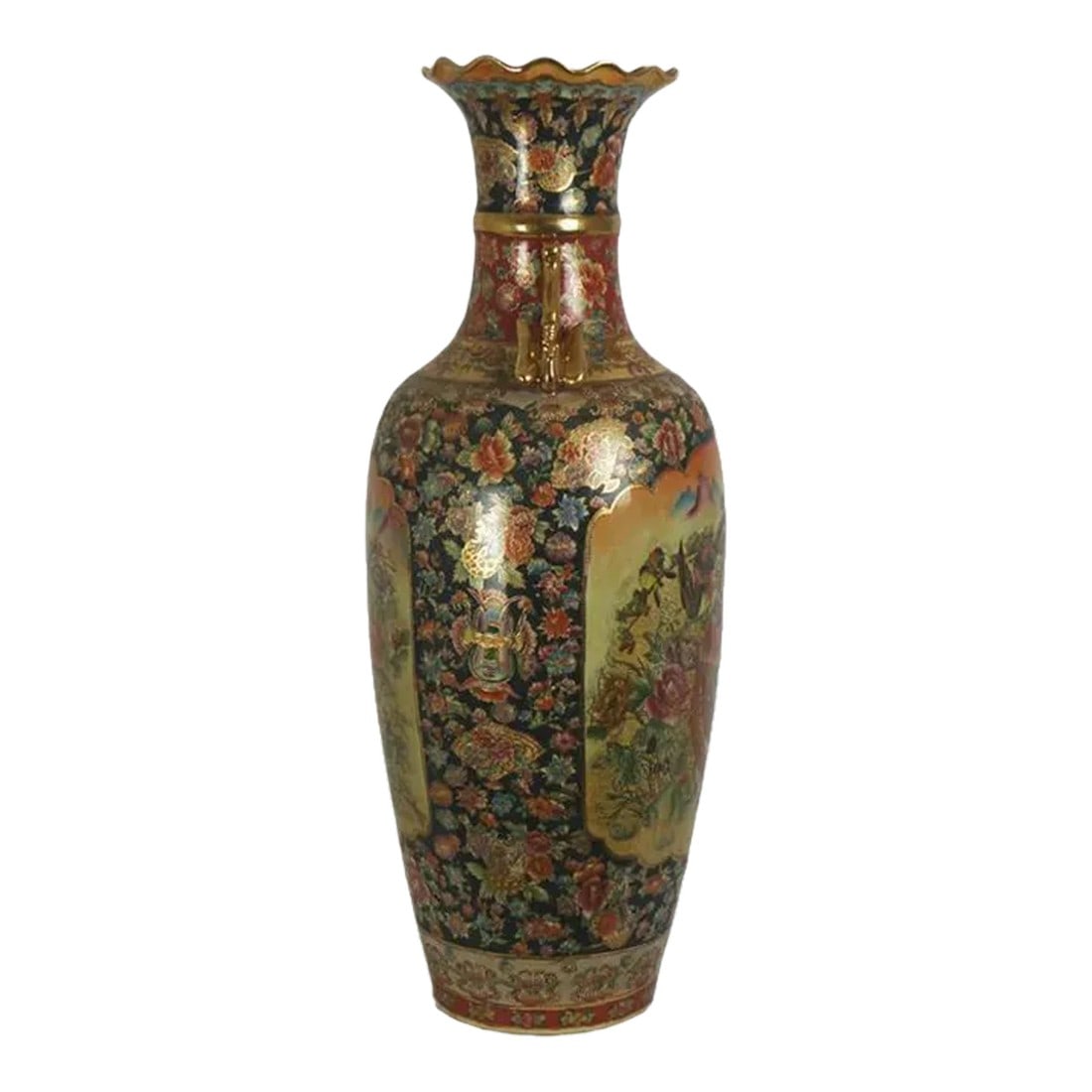 19th Century Tall Japanese Floral Porcelain Vase (1 of 12)