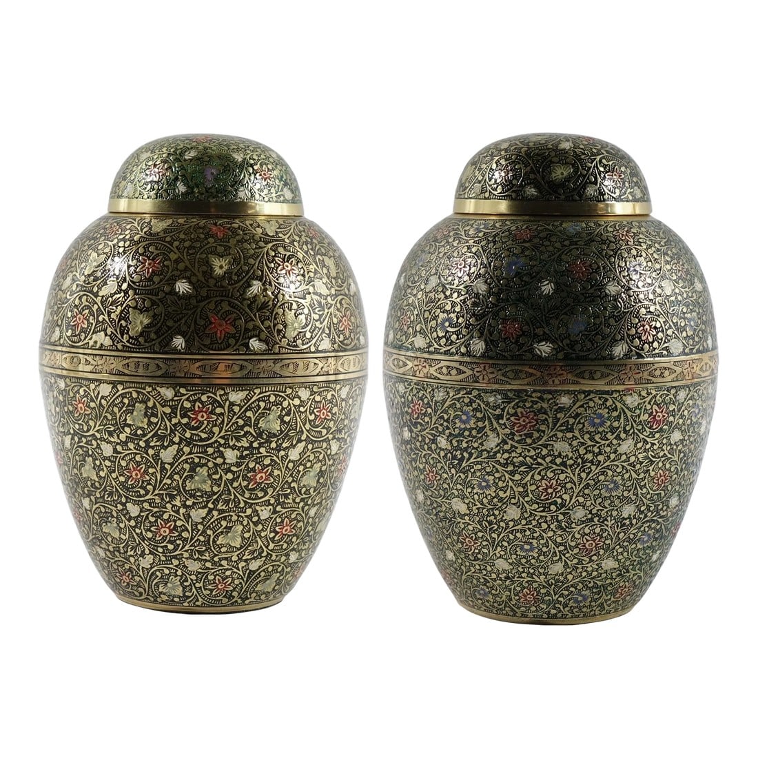 Late 19th Century Decorative Brass Urns - A Pair (1 of 12)