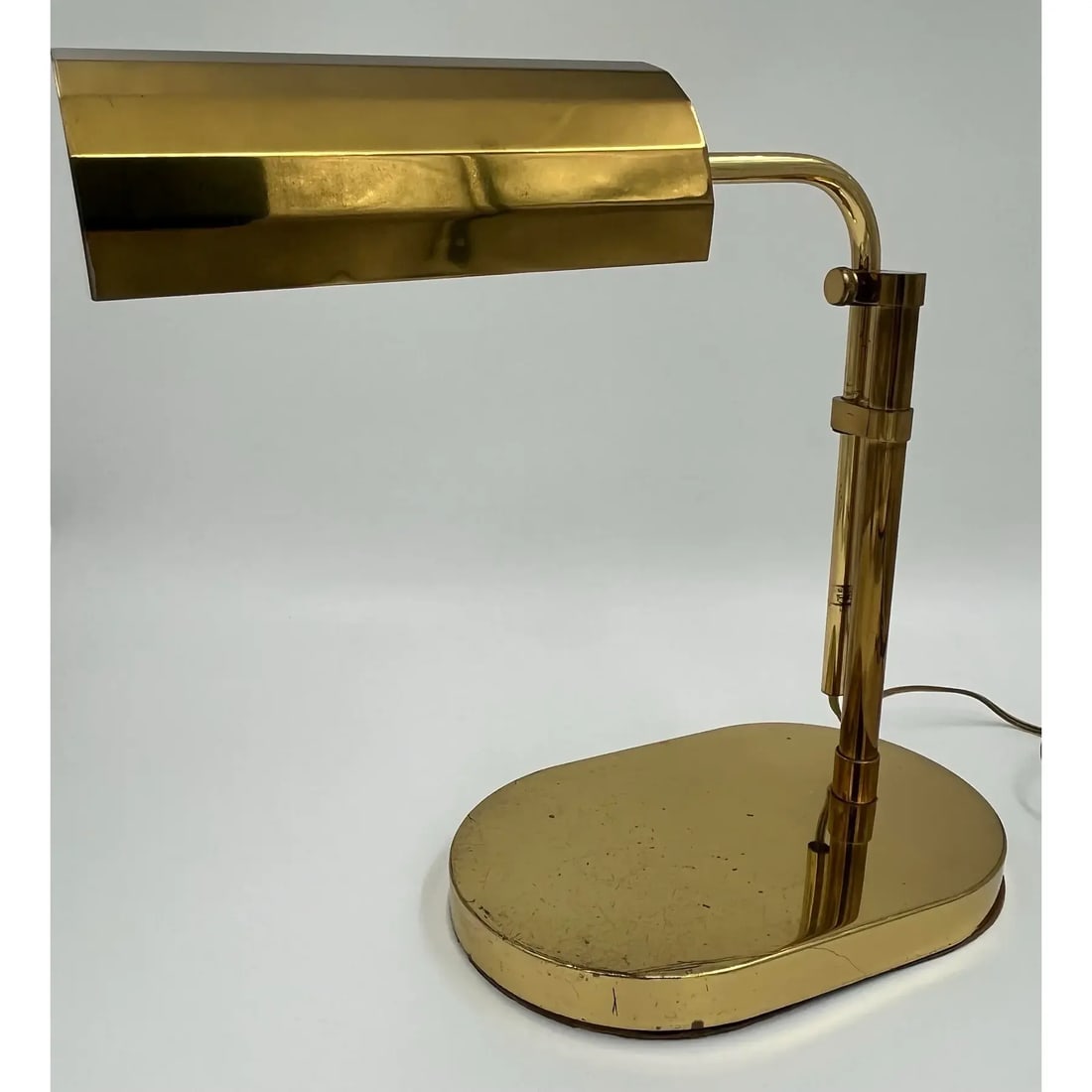 1970s Clover Lamp Co. Adjustable Brass Pharmacy Lamp Desk Lamp Styled After Reggiani And Arteluce - 10