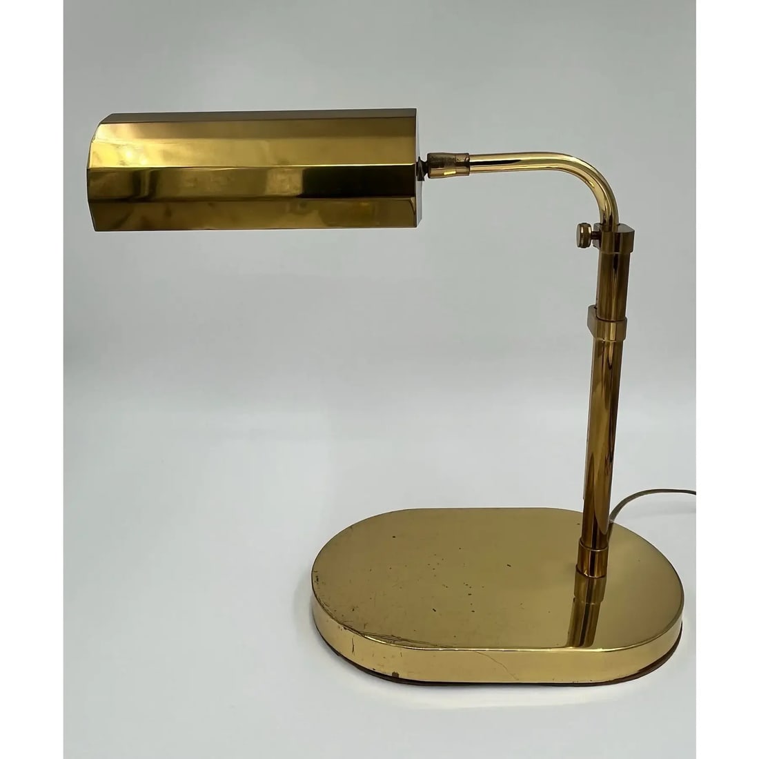 1970s Clover Lamp Co. Adjustable Brass Pharmacy Lamp Desk Lamp Styled After Reggiani And Arteluce - 2