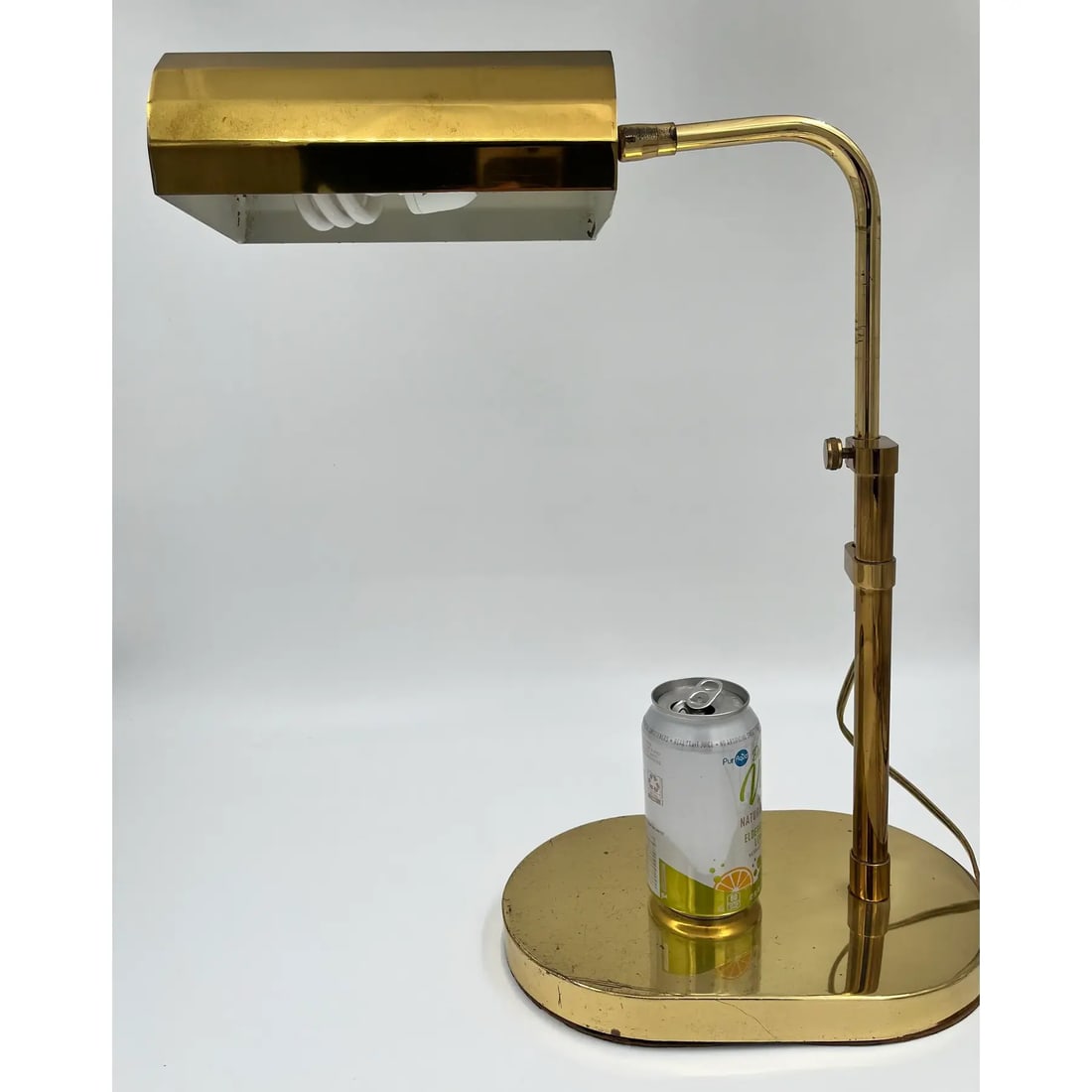 1970s Clover Lamp Co. Adjustable Brass Pharmacy Lamp Desk Lamp Styled After Reggiani And Arteluce - 3