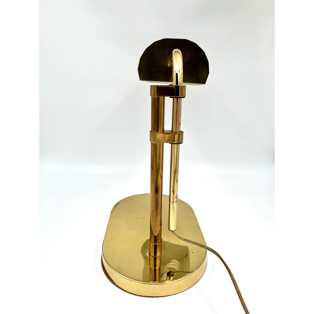 1970s Clover Lamp Co. Adjustable Brass Pharmacy Lamp Desk Lamp Styled After Reggiani And Arteluce - 7