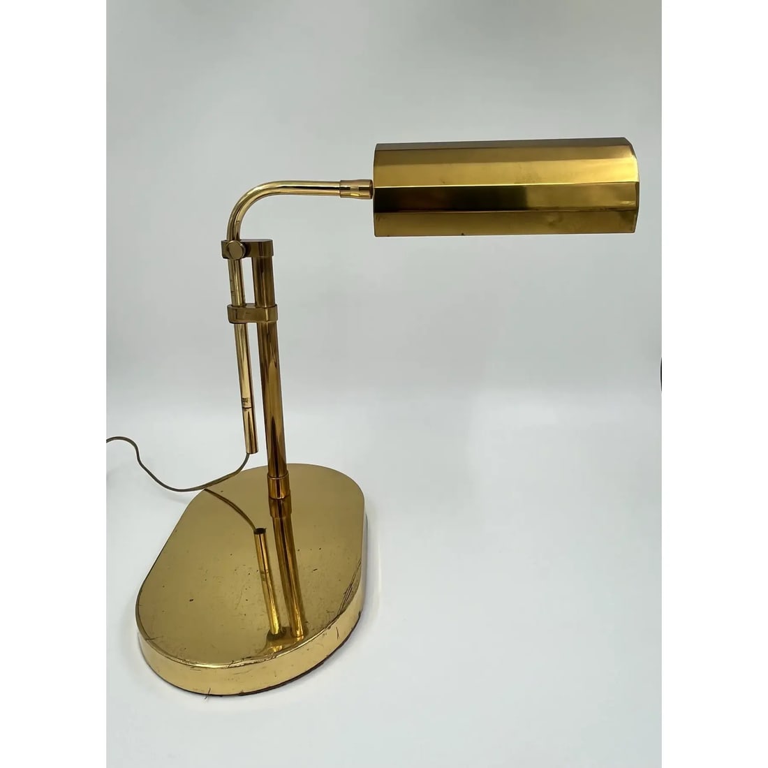1970s Clover Lamp Co. Adjustable Brass Pharmacy Lamp Desk Lamp Styled After Reggiani And Arteluce - 8