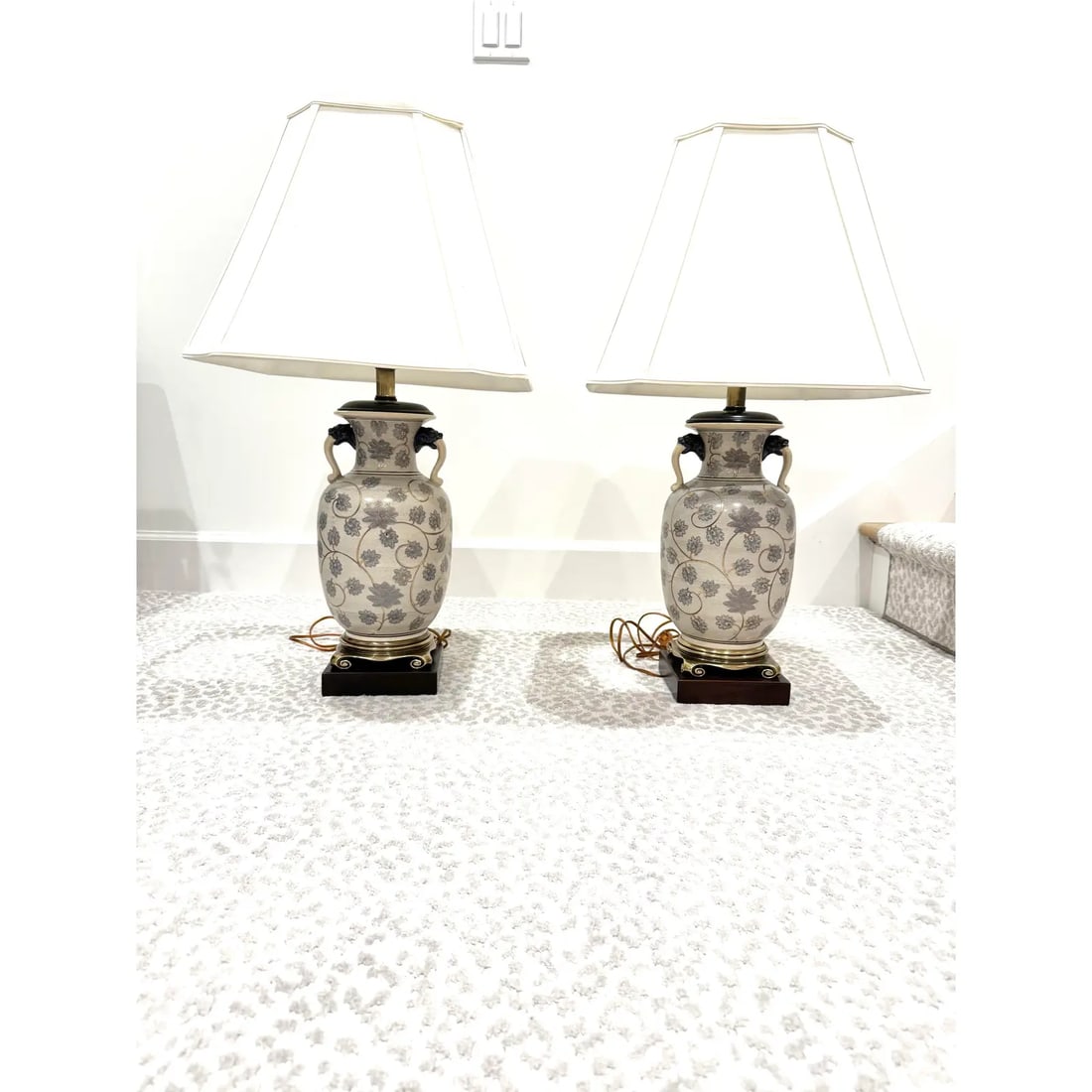 Pair of Frederick Cooper Hand-Painted Porcelain Ginger Jar Table Lamps, C. 1970s - 10