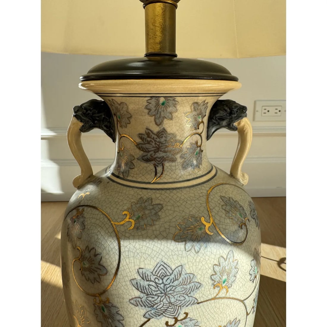 Pair of Frederick Cooper Hand-Painted Porcelain Ginger Jar Table Lamps, C. 1970s - 2