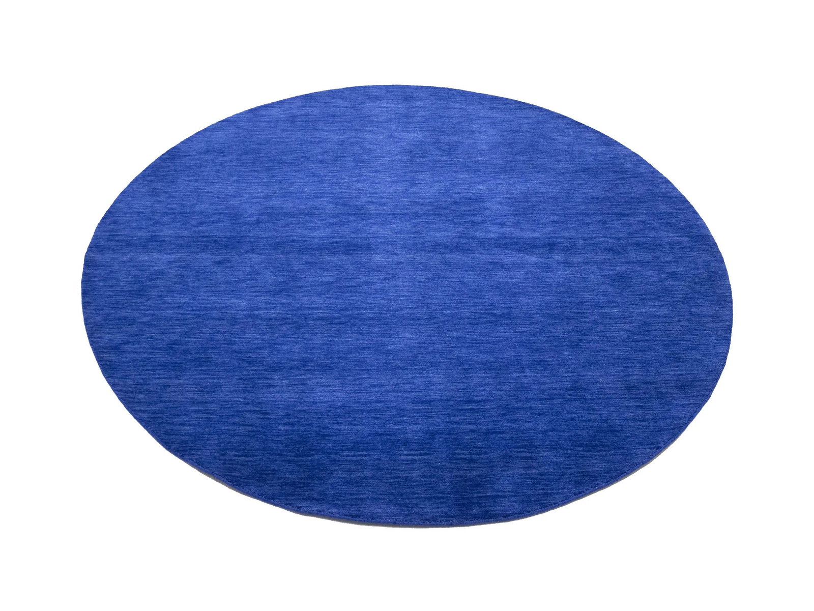 Solid Royal Blue Modern 8X8 Gabbeh Oriental Round Rug - 3