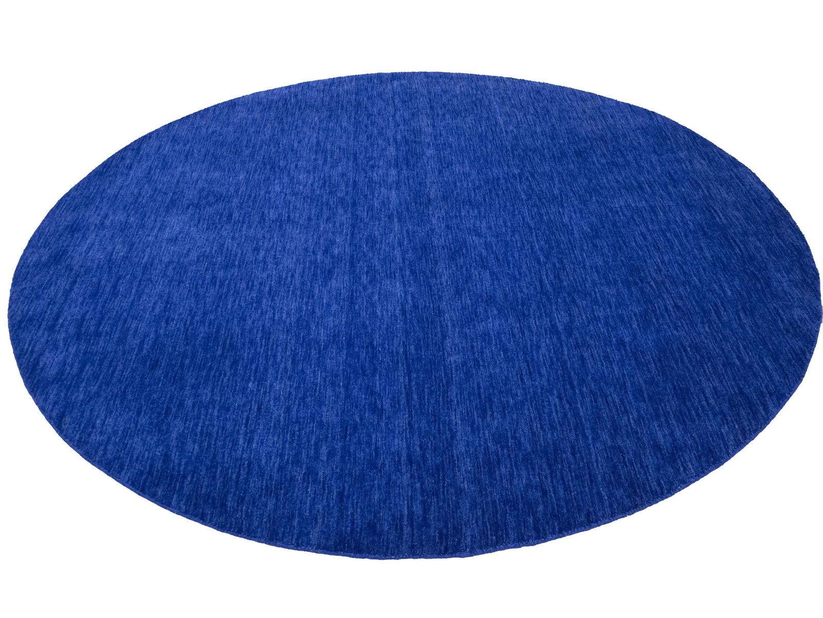 Solid Royal Blue Modern 8X8 Gabbeh Oriental Round Rug - 5