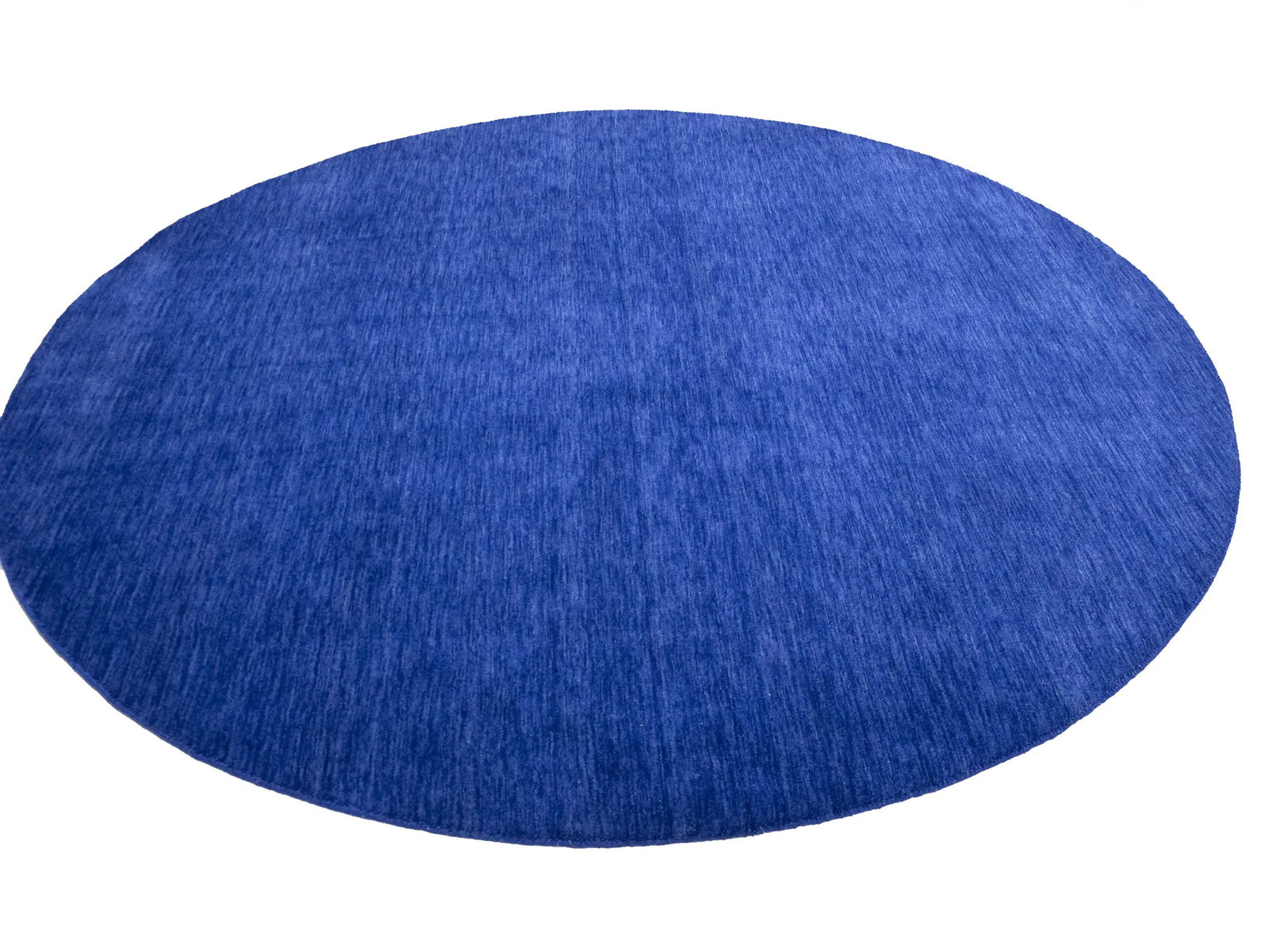 Solid Royal Blue Modern 8X8 Gabbeh Oriental Round Rug - 6