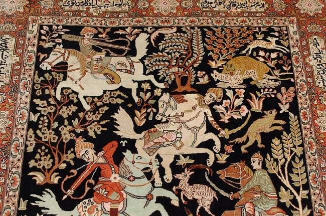 Persian QOM RUG 4' x 6'3" - 6